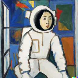 an astronaut, painting by Henri Matisse generated by DALL·E 2